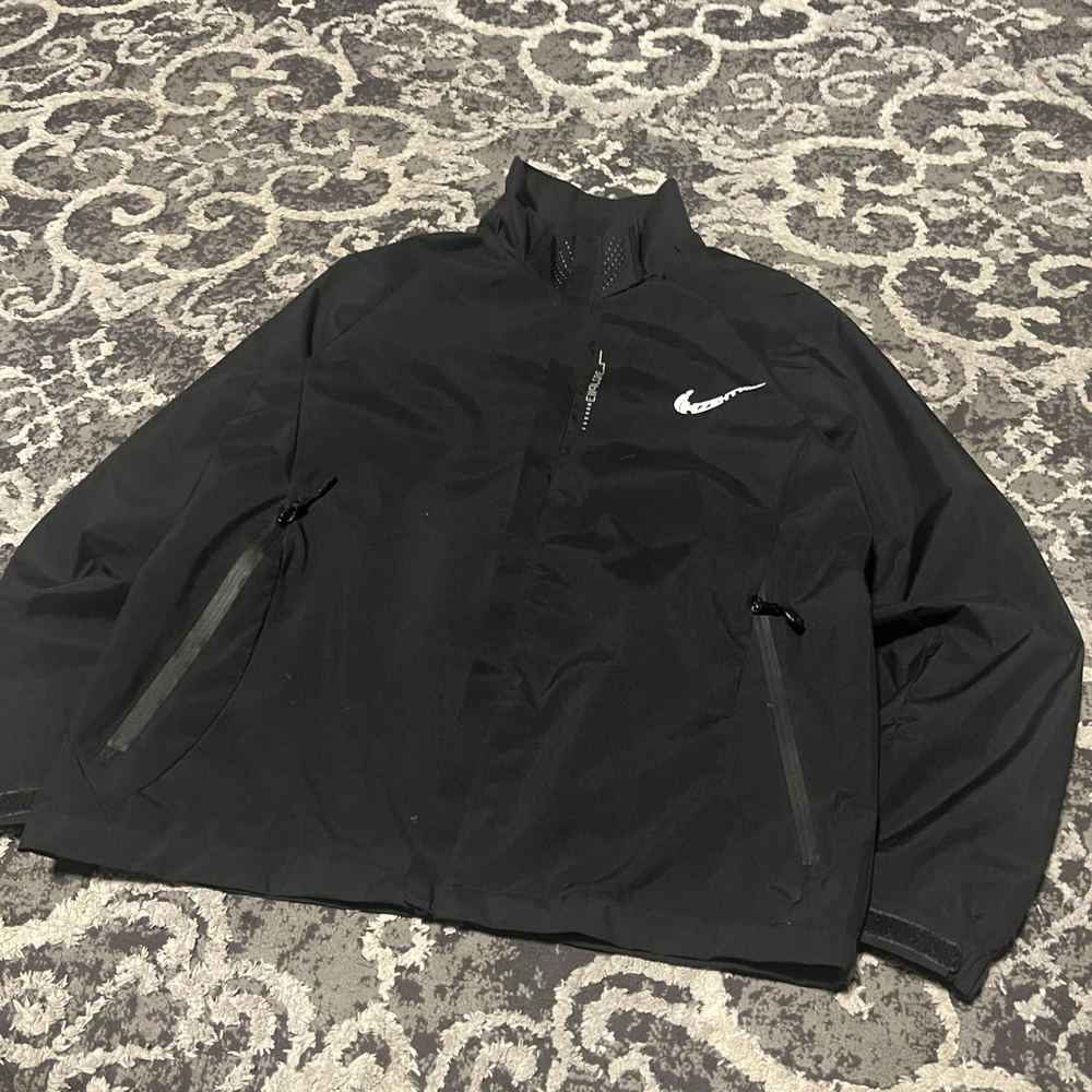 Chinese Nike Black Windbreaker Jacket M with White Logo